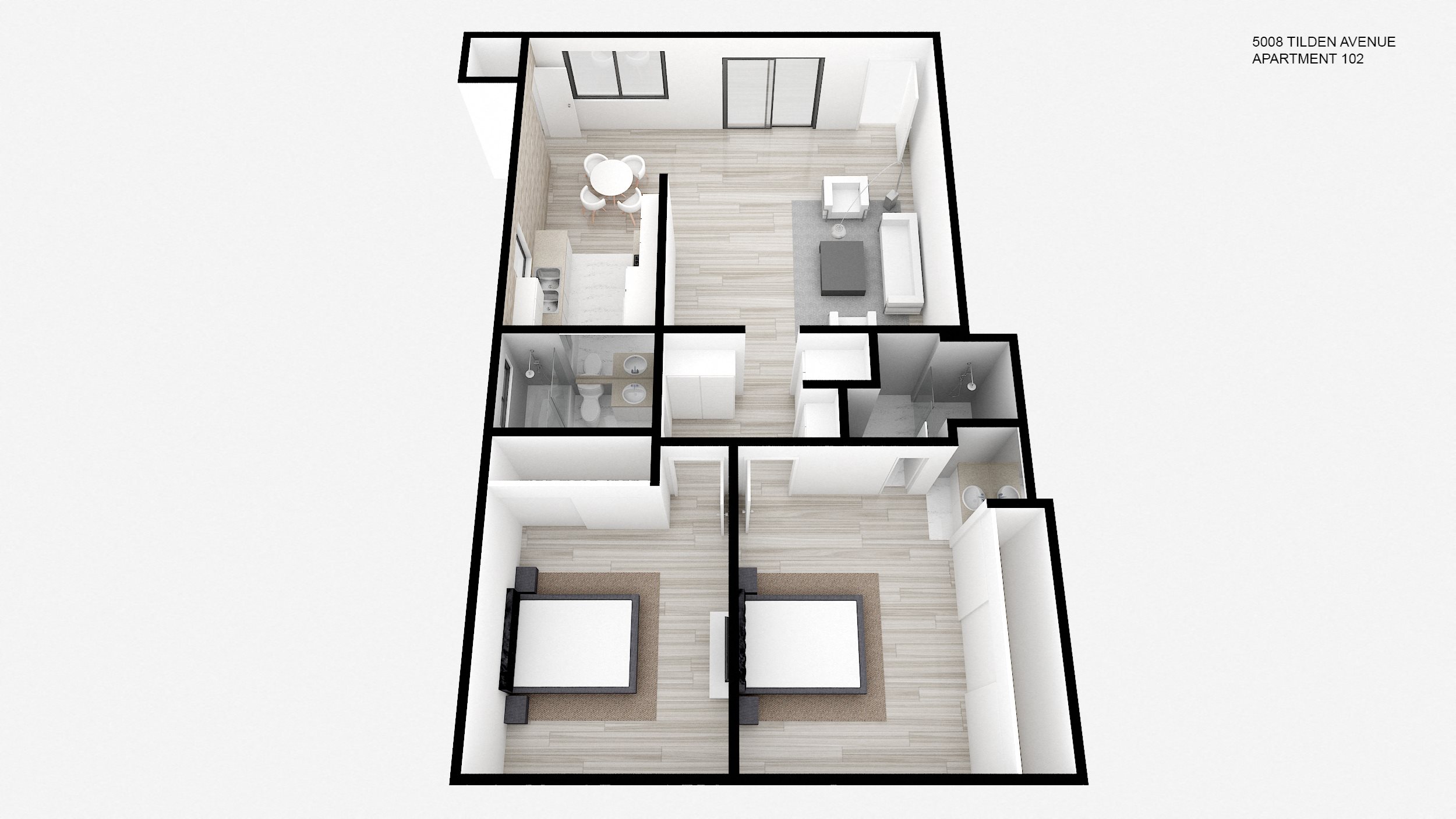 Two Bed + Two Bath